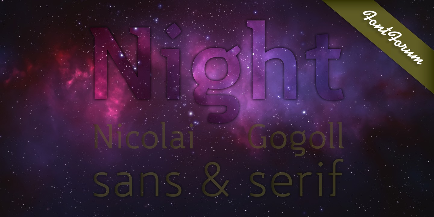 Przykład czcionki Night serif Light